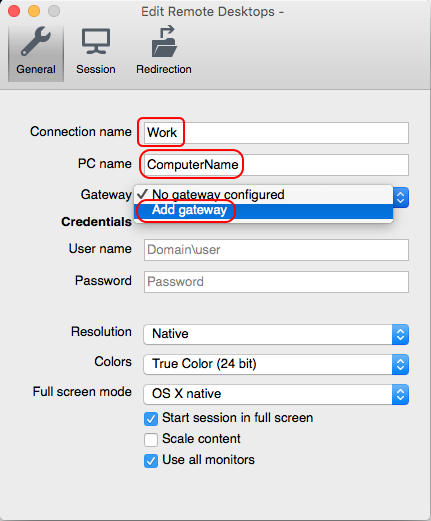 Remote desktop connection for mac